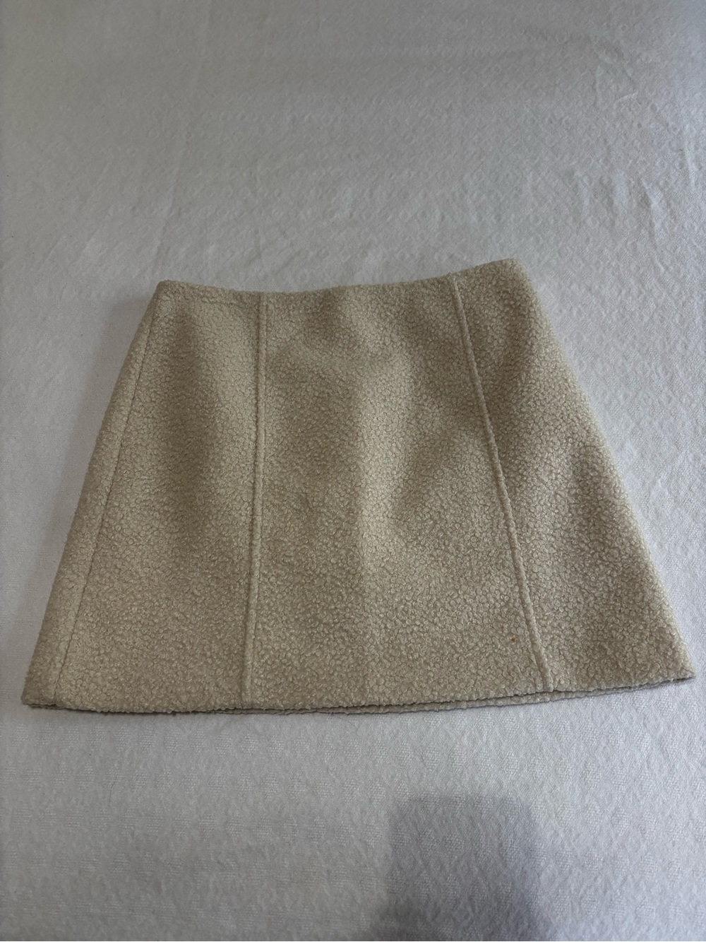 Ann Taylor Cream Bouclé Mini Skirt